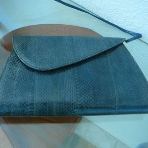 Vintage Charcoal Gray Jasmine Snakeskin Purse